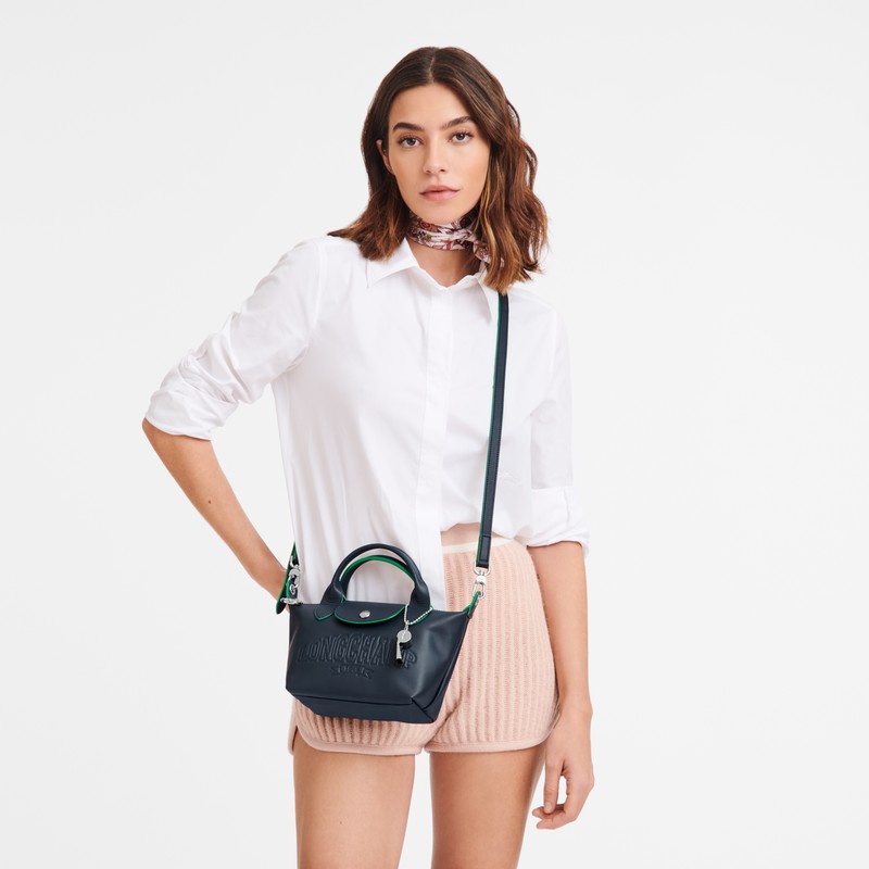 Longchamp Le Pliage Xtra XS Handbag - Leather Navy | MXQU65384