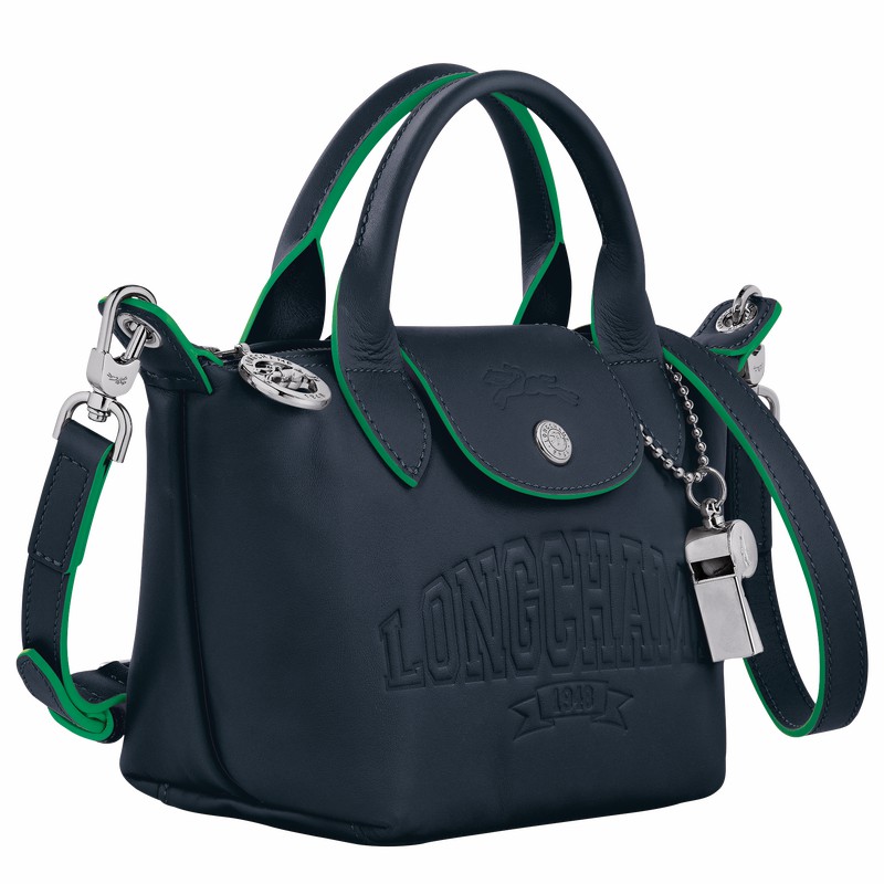 Longchamp Le Pliage Xtra XS Handbag - Leather Navy | MXQU65384