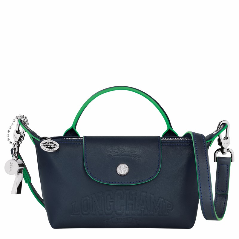 Longchamp Le Pliage Xtra XS Pouch - Leather Navy | LEBC45736