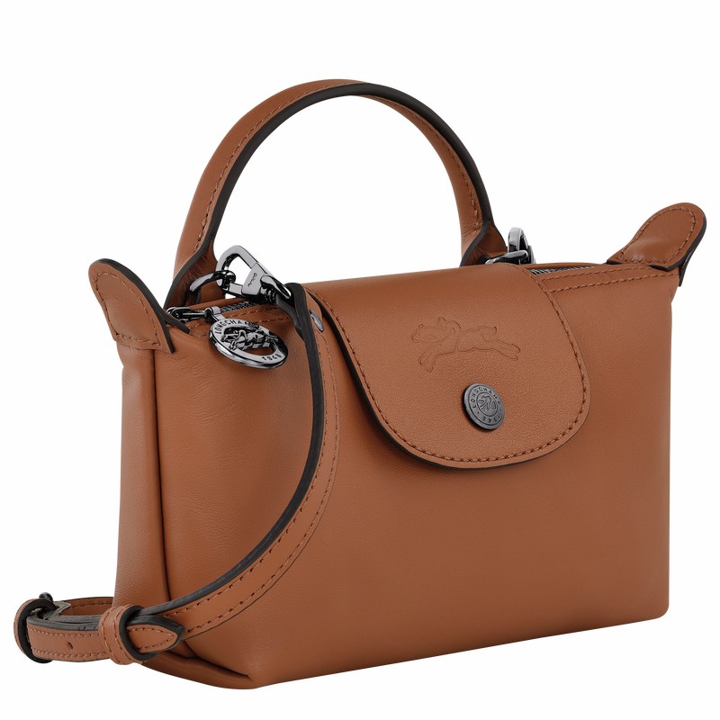 Longchamp Le Pliage Xtra XS Pouch - Leather Brown | EWHL10369