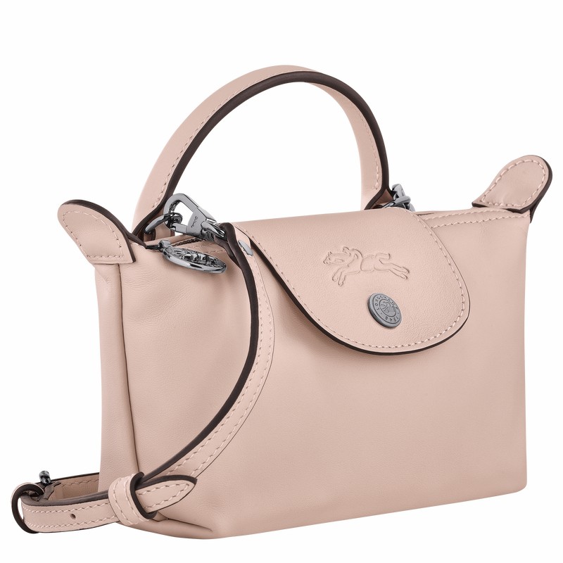 Longchamp Le Pliage Xtra XS Pouch - Leather Beige | KJSO92356