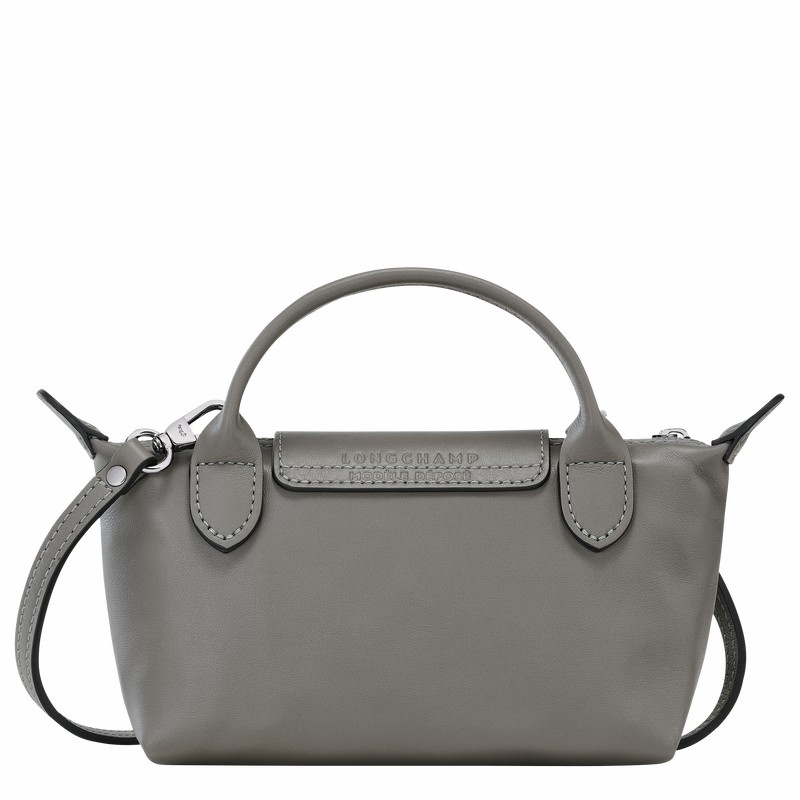 Longchamp Le Pliage Xtra XS Pouch - Leather Grey | OCRN47810