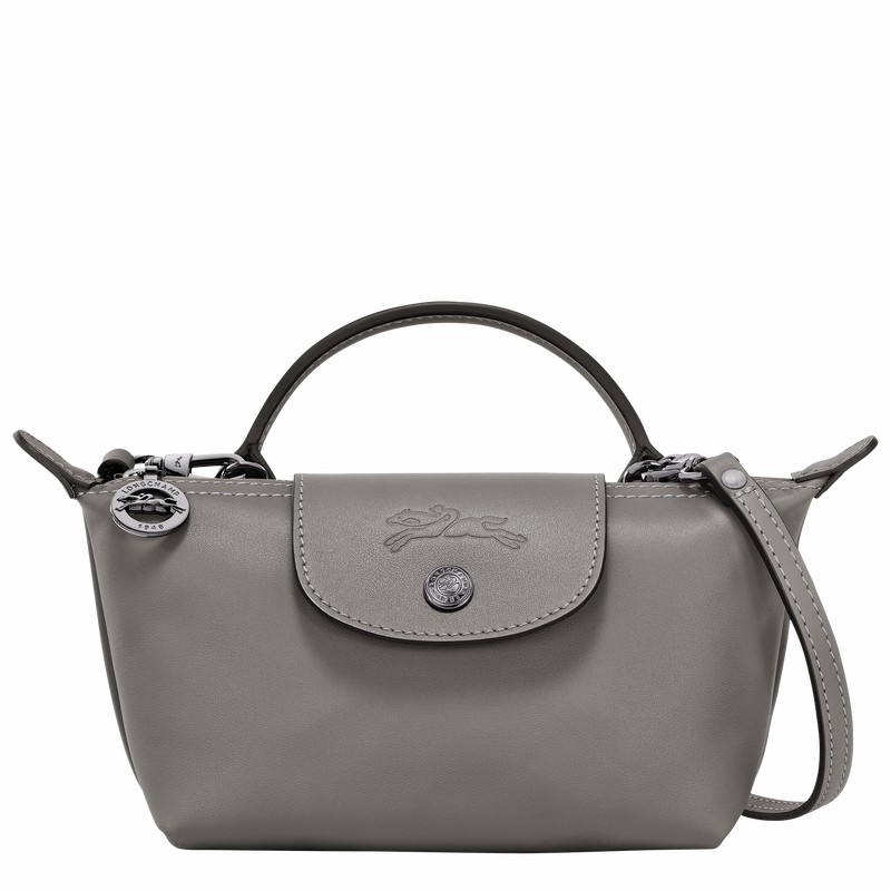 Longchamp Le Pliage Xtra XS Pouch - Leather Grey | OCRN47810