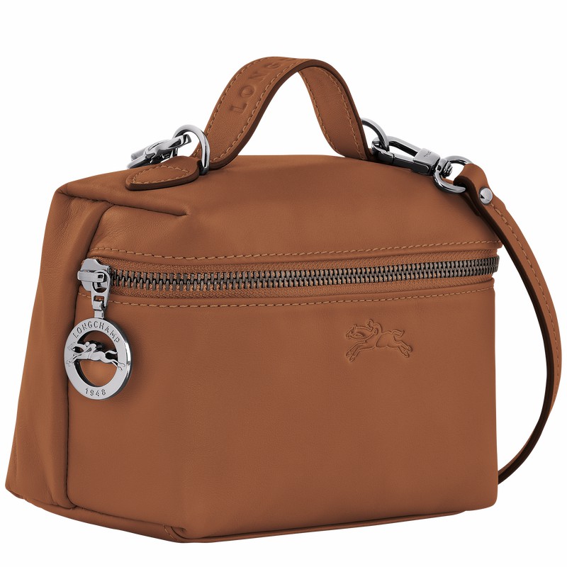 Longchamp Le Pliage Xtra XS Vanity - Leather Brown | GMCF28756