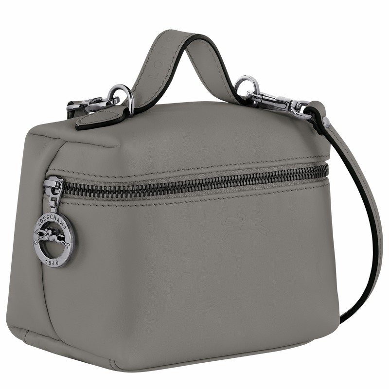 Longchamp Le Pliage Xtra XS Vanity - Leather Grey | DATH84605