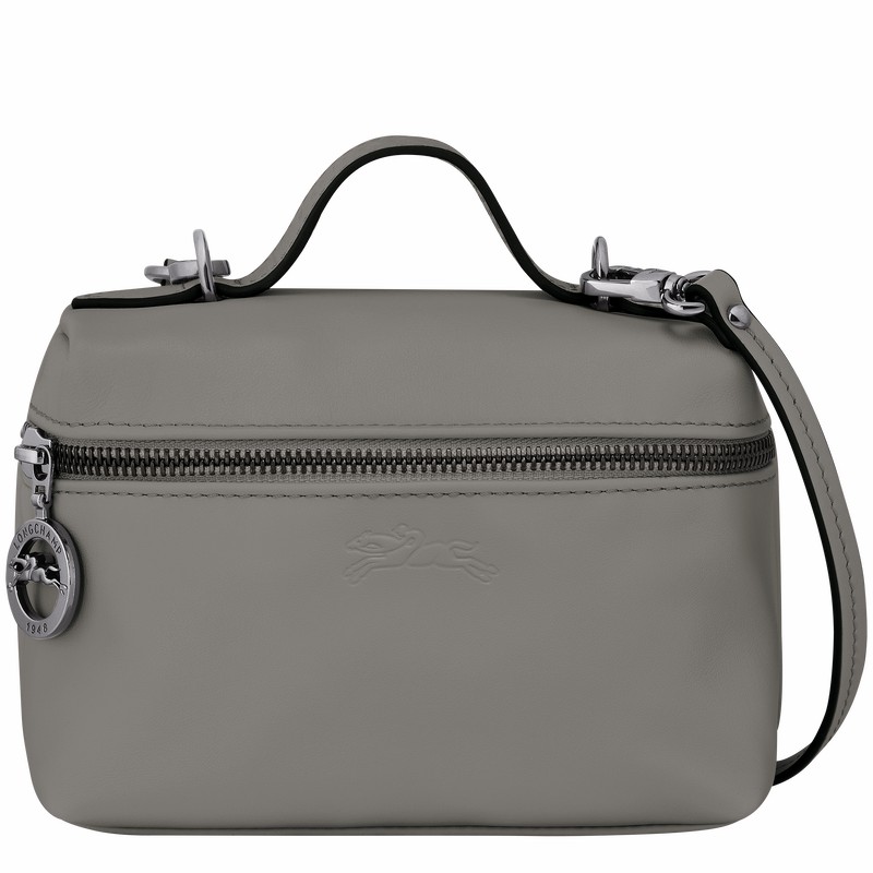 Longchamp Le Pliage Xtra XS Vanity - Leather Grey | DATH84605