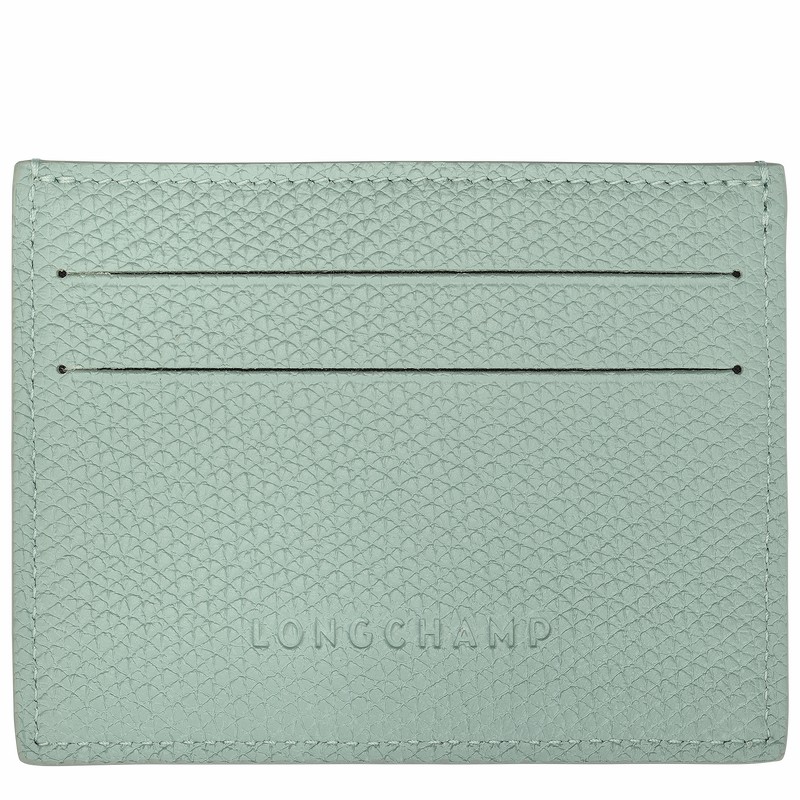 Longchamp Le Roseau Card holder - Leather Celadon | SAQP69831