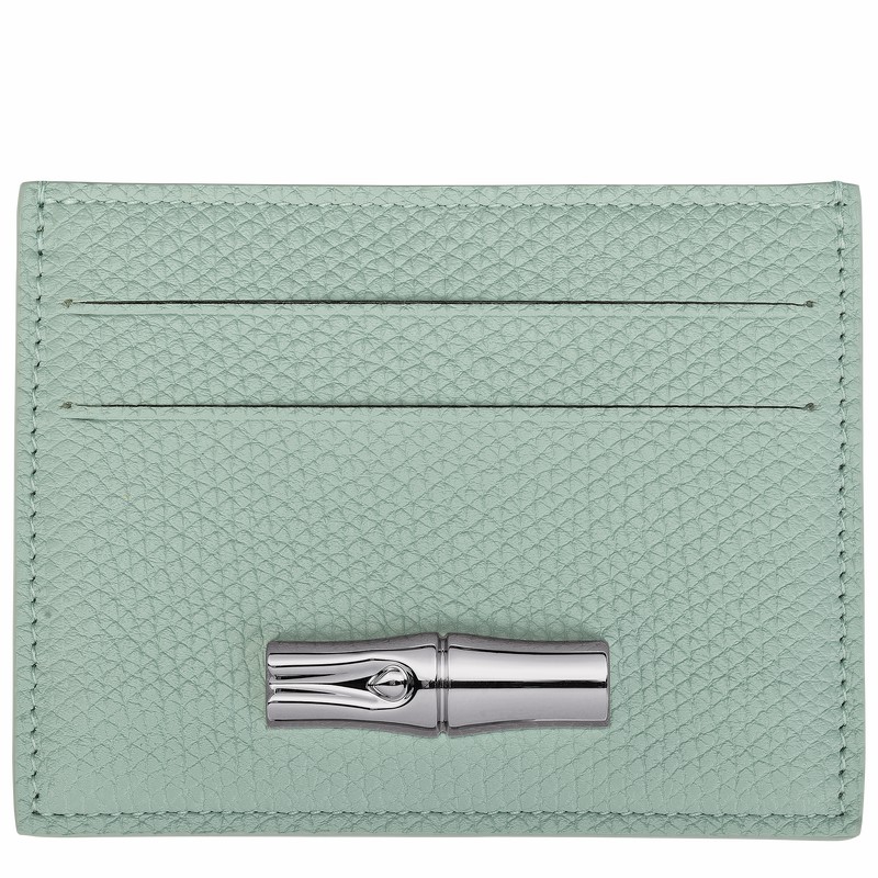 Longchamp Le Roseau Card holder - Leather Celadon | SAQP69831