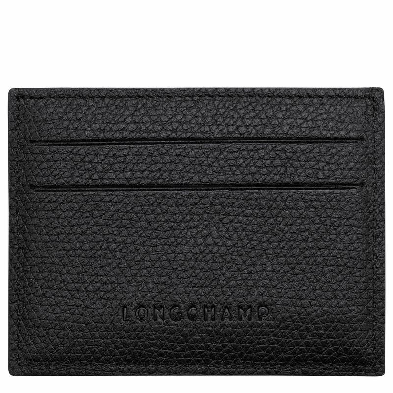 Longchamp Le Roseau Card holder - Leather Black | FPTC92850