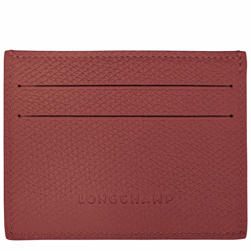 Longchamp Le Roseau Card holder - Leather Brown | EZLI82614