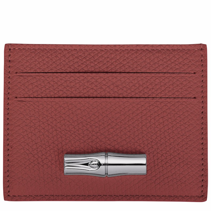 Longchamp Le Roseau Card holder - Leather Brown | EZLI82614