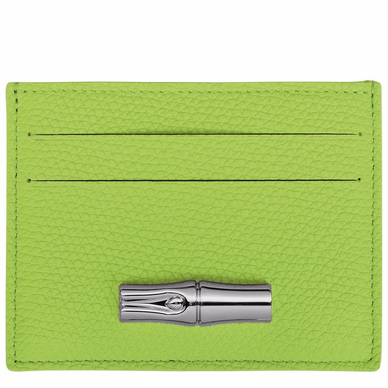 Longchamp Le Roseau Card holder - Leather Green Light | JVSL60715