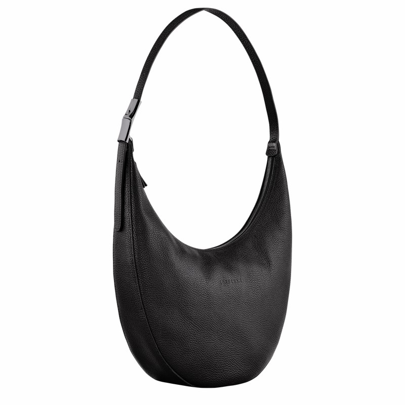 Longchamp Le Roseau Essential L Crossbody bag - Leather Black | FTOJ46912