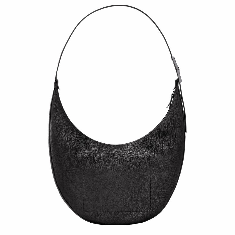 Longchamp Le Roseau Essential L Crossbody bag - Leather Black | FTOJ46912