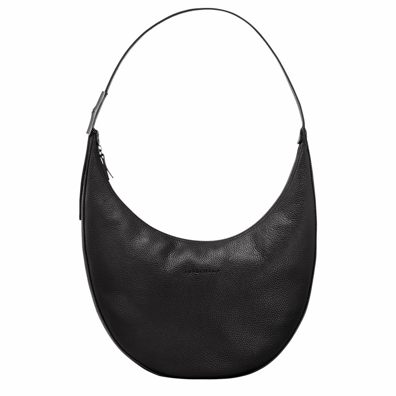 Longchamp Le Roseau Essential L Crossbody bag - Leather Black | FTOJ46912