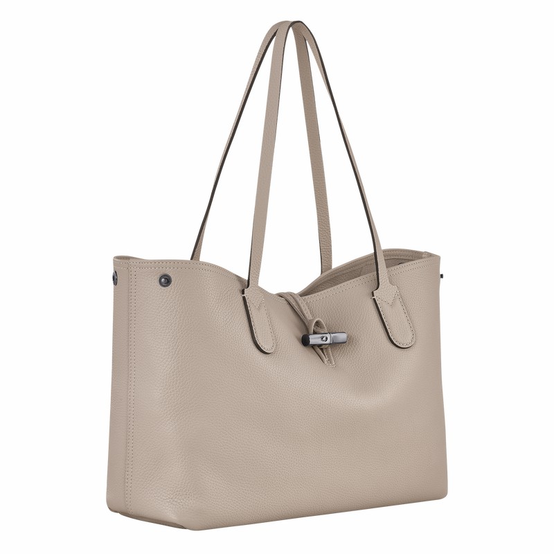 Longchamp Le Roseau Essential L Tote bag - Leather Grey | IDFZ31625