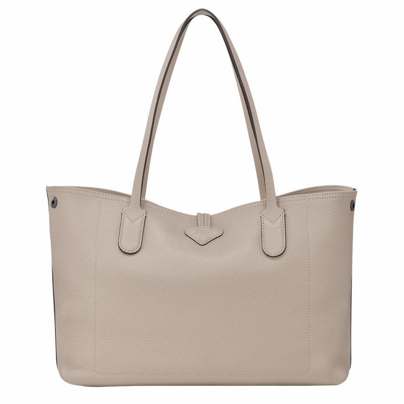 Longchamp Le Roseau Essential L Tote bag - Leather Grey | IDFZ31625