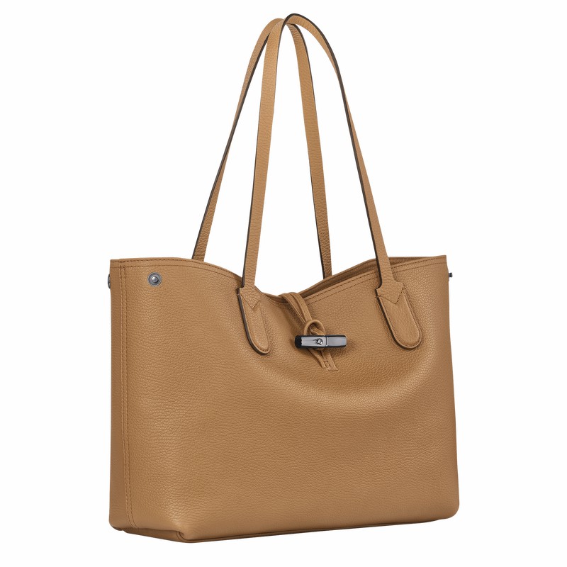 Longchamp Le Roseau Essential L Tote bag - Leather Khaki | OLGQ12459