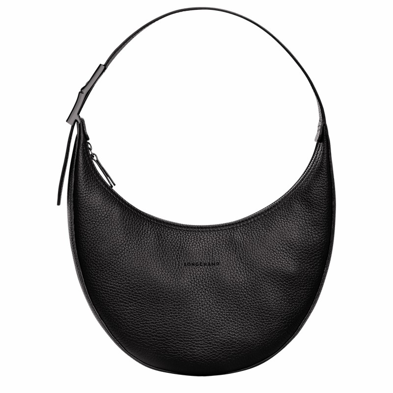 Longchamp Le Roseau Essential M Hobo bag - Leather Black | DZQG53702