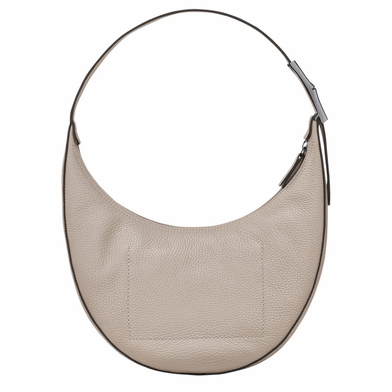 Longchamp Le Roseau Essential M Hobo bag - Leather Grey | UMRA61238