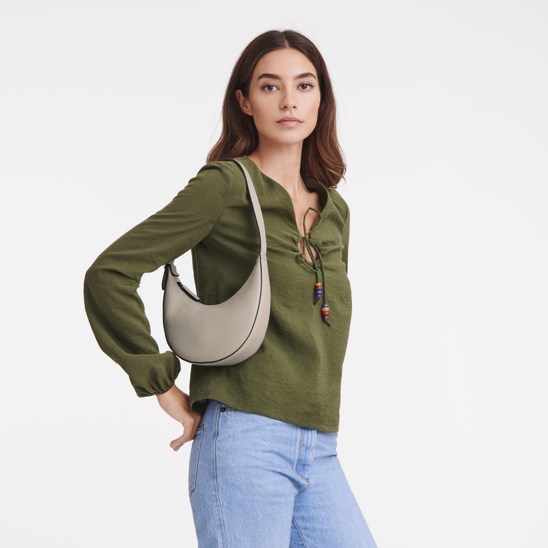 Longchamp Le Roseau Essential S Hobo bag - Leather Grey | ODVF39851