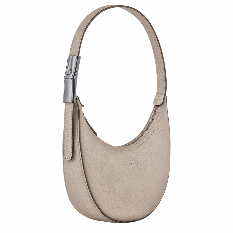 Longchamp Le Roseau Essential S Hobo bag - Leather Grey | ODVF39851