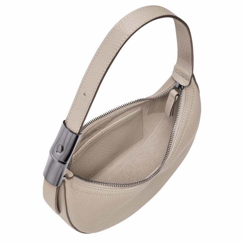 Longchamp Le Roseau Essential S Hobo bag - Leather Grey | ODVF39851