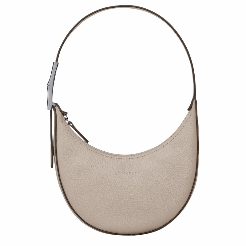 Longchamp Le Roseau Essential S Hobo bag - Leather Grey | ODVF39851