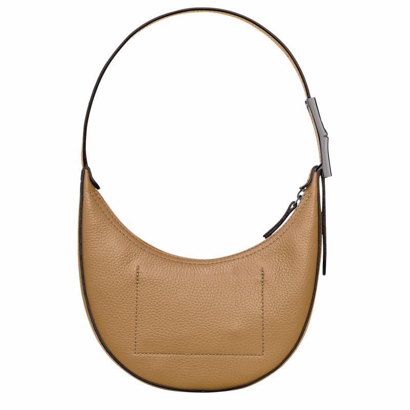 Longchamp Le Roseau Essential S Hobo bag - Leather Khaki | PWUF54810