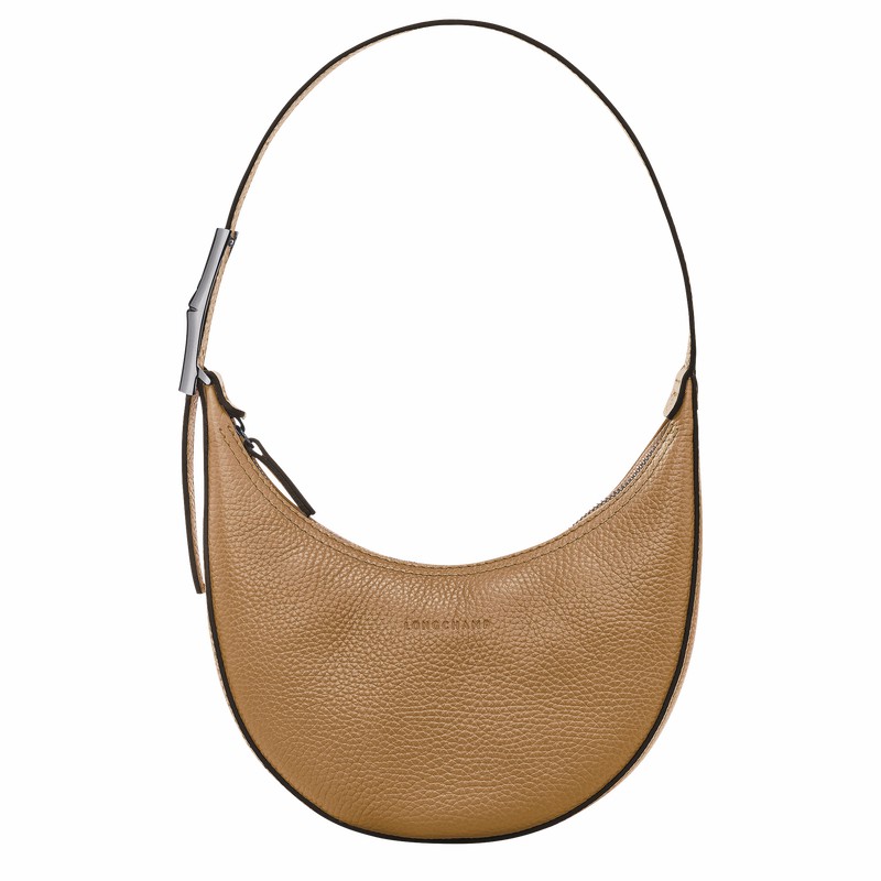 Longchamp Le Roseau Essential S Hobo bag - Leather Khaki | PWUF54810