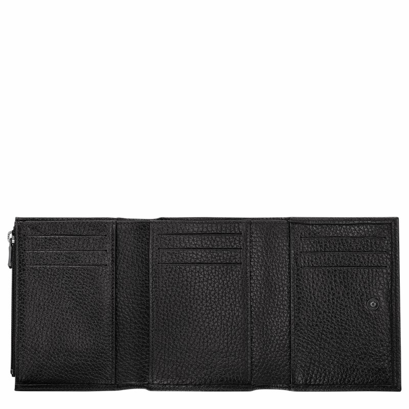 Longchamp Le Roseau Essential Wallet - Leather Black | YSBI34518