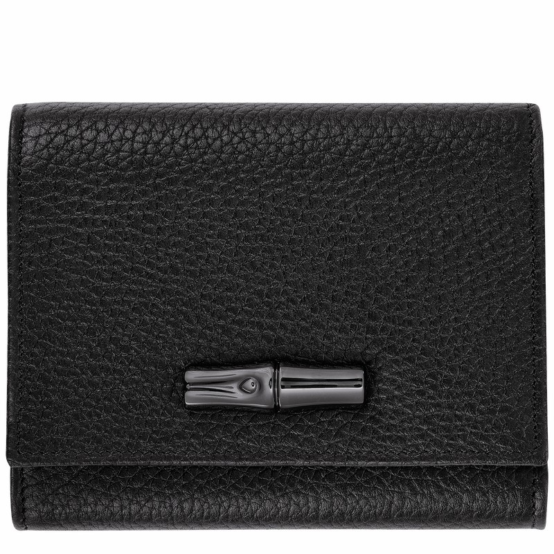 Longchamp Le Roseau Essential Wallet - Leather Black | YSBI34518