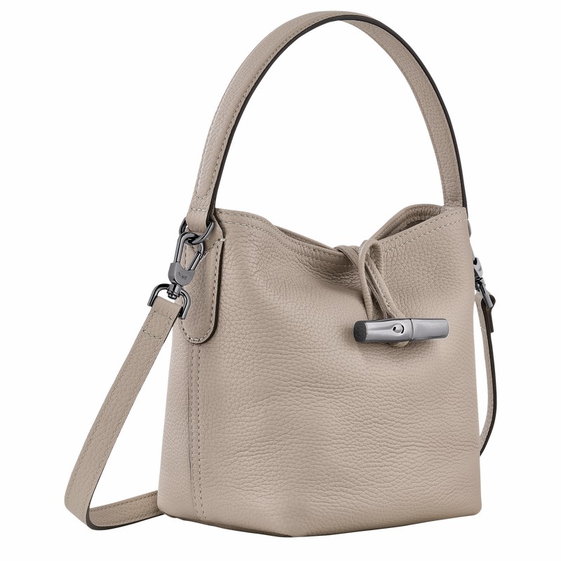 Longchamp Le Roseau Essential XS Bucket bag - Leather Grey | QCFS41685