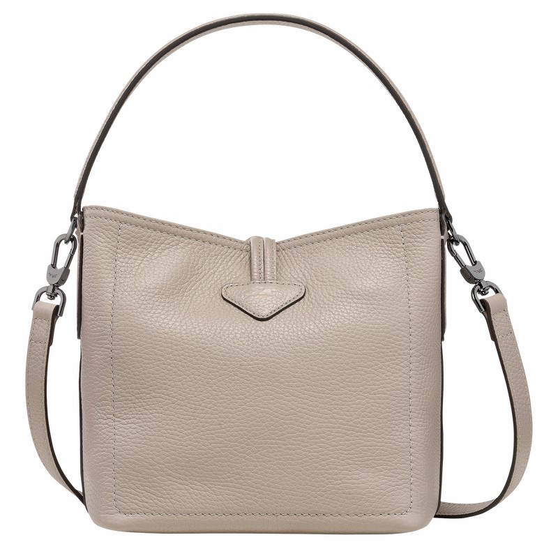 Longchamp Le Roseau Essential XS Bucket bag - Leather Grey | QCFS41685