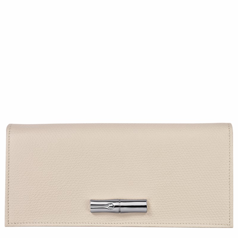 Longchamp Le Roseau Flap wallet - Leather White | MWEQ32904