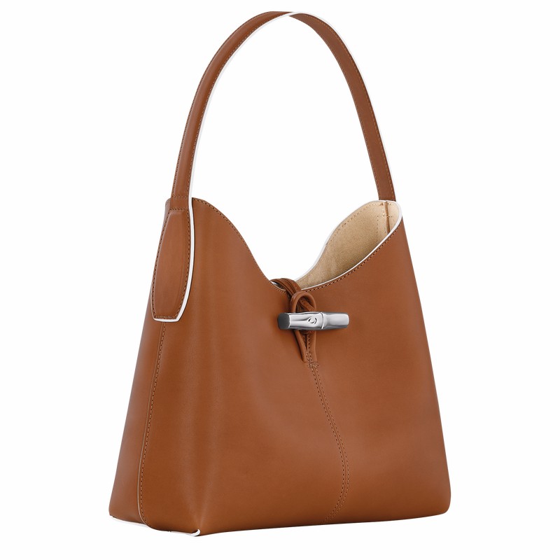 Longchamp Le Roseau M Hobo bag - Leather Brown | BEJX13862