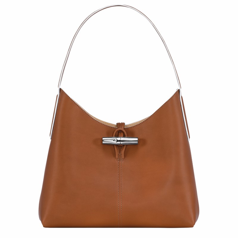 Longchamp Le Roseau M Hobo bag - Leather Brown | BEJX13862