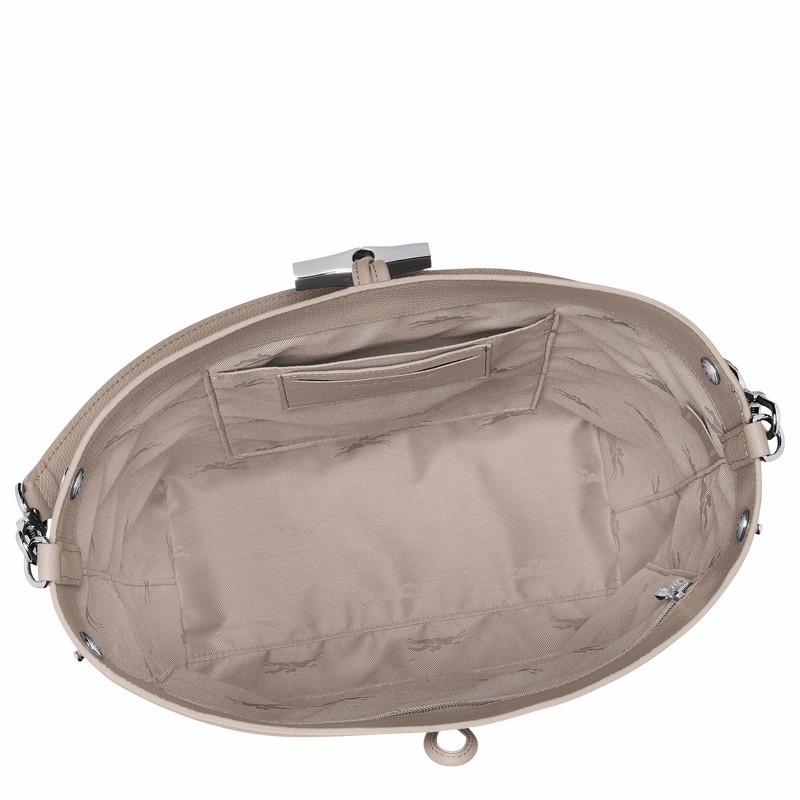 Longchamp Le Roseau M Shoulder bag - Leather Grey | JFUC15062