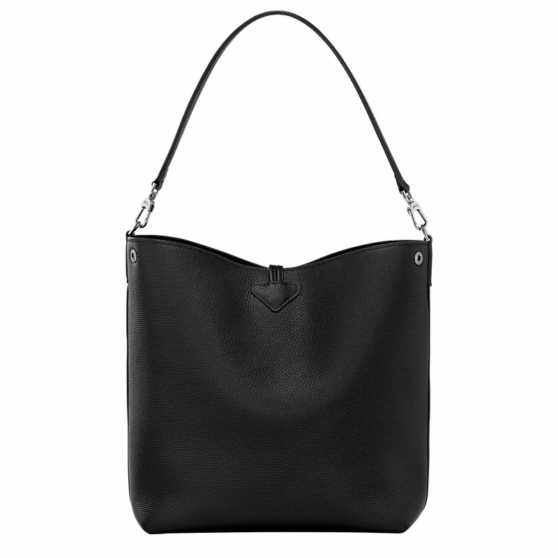 Longchamp Le Roseau M Shoulder bag - Leather Black | UHMN63251