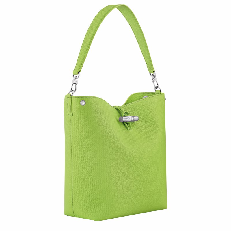 Longchamp Le Roseau M Shoulder bag - Leather Green Light | ESOJ90123