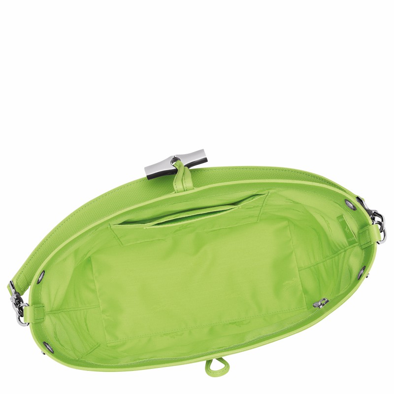 Longchamp Le Roseau M Shoulder bag - Leather Green Light | ESOJ90123