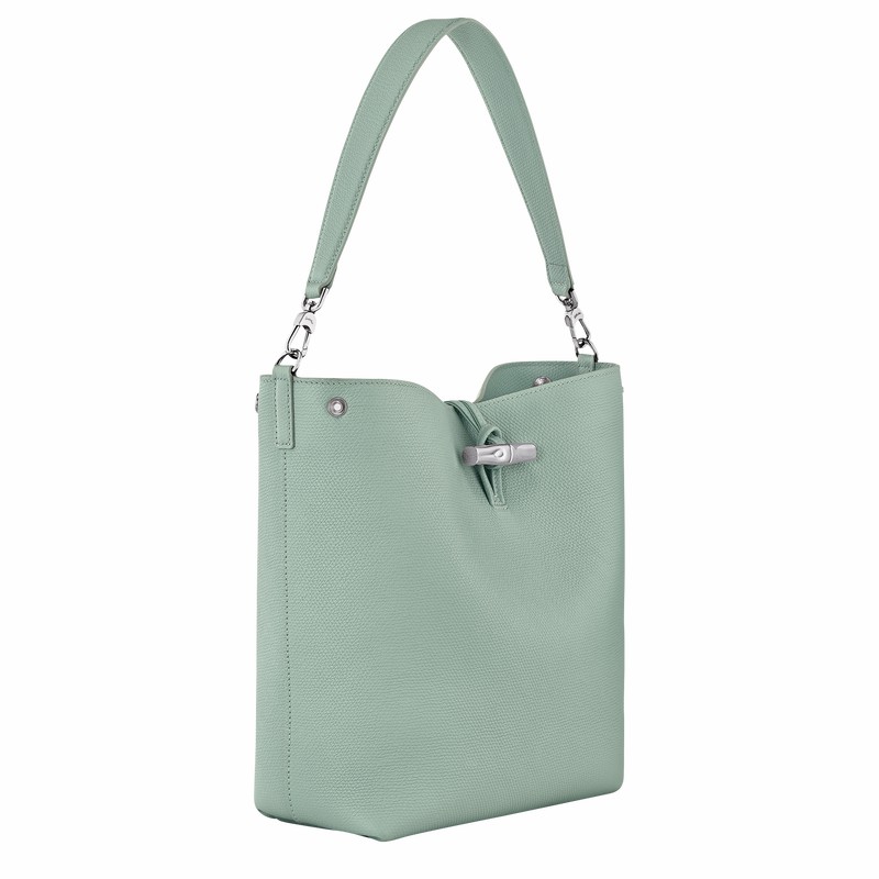 Longchamp Le Roseau M Shoulder bag - Leather Celadon | INBQ67283