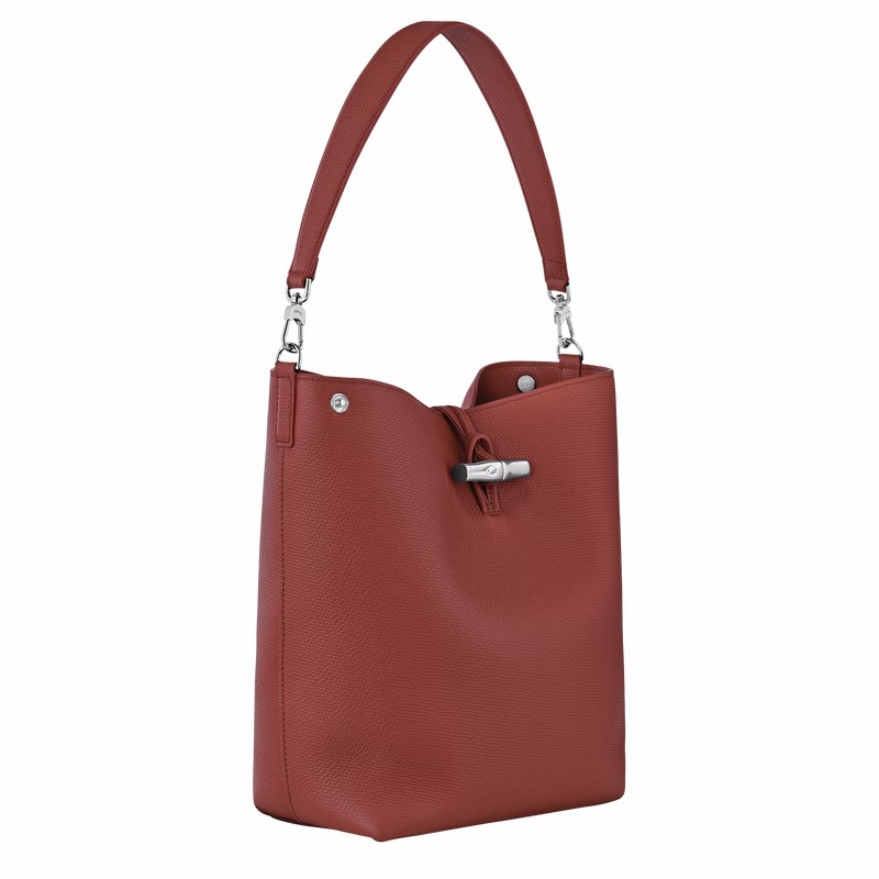 Longchamp Le Roseau M Shoulder bag - Leather Brown | CTWG79021