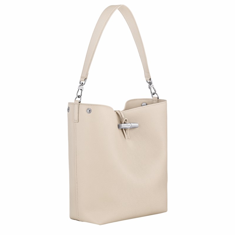 Longchamp Le Roseau M Shoulder bag - Leather White | IRZX79531