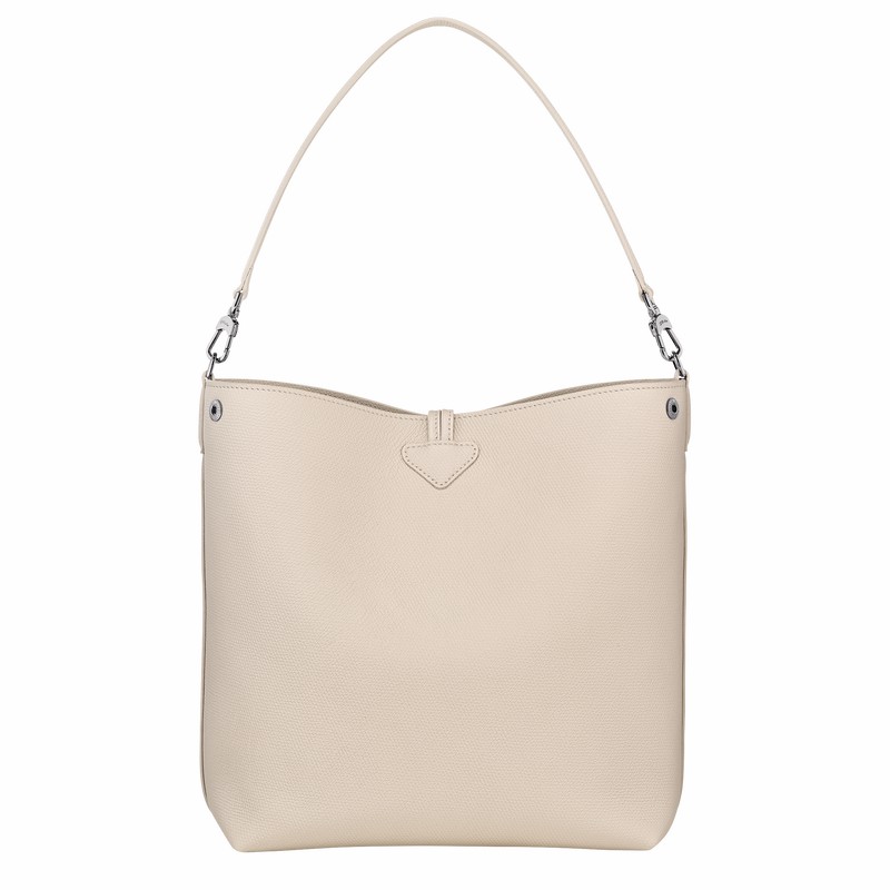 Longchamp Le Roseau M Shoulder bag - Leather White | IRZX79531