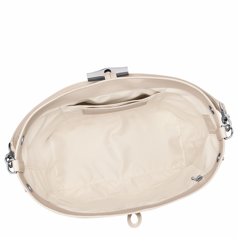 Longchamp Le Roseau M Shoulder bag - Leather White | IRZX79531