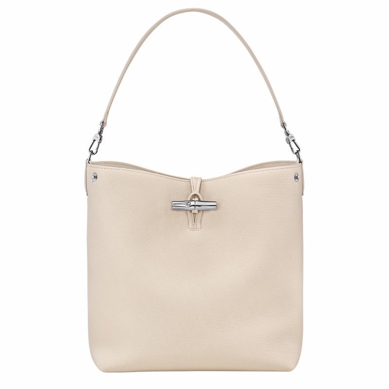 Longchamp Le Roseau M Shoulder bag - Leather White | IRZX79531