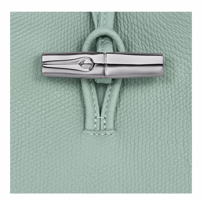 Longchamp Le Roseau Phone case - Leather Celadon | SUCJ35248