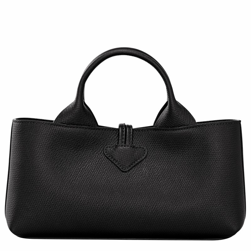 Longchamp Le Roseau S Handbag - Leather Black | ABKM85247