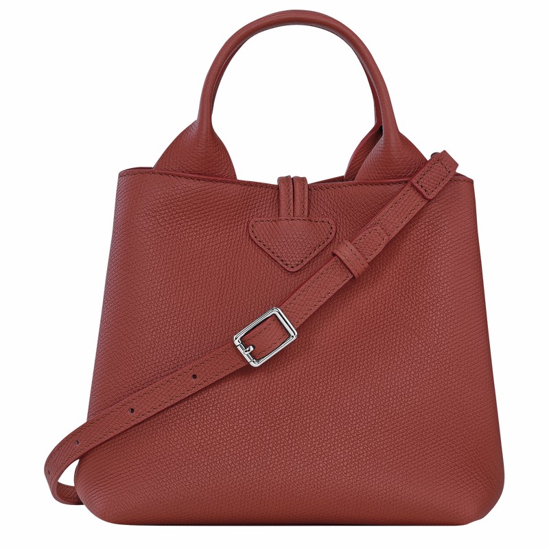 Longchamp Le Roseau S Handbag - Leather Brown | HPDT86035